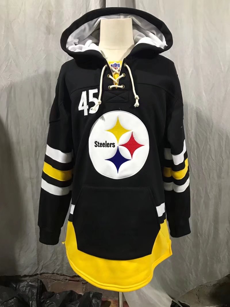 NFL Pittsburgh Steelers #45 Nix Personalized Black Hooide