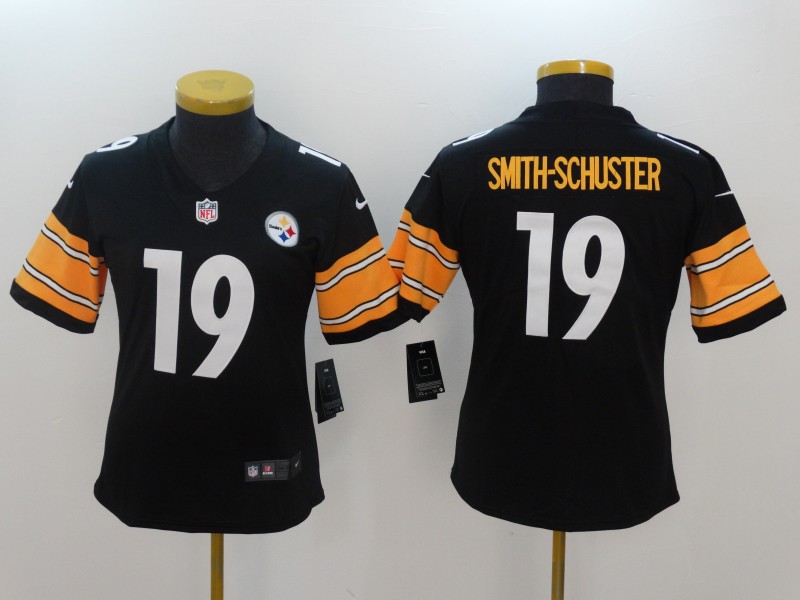 Womens Pittsburgh Steelers #19 Smith-Schuster Black Jersey