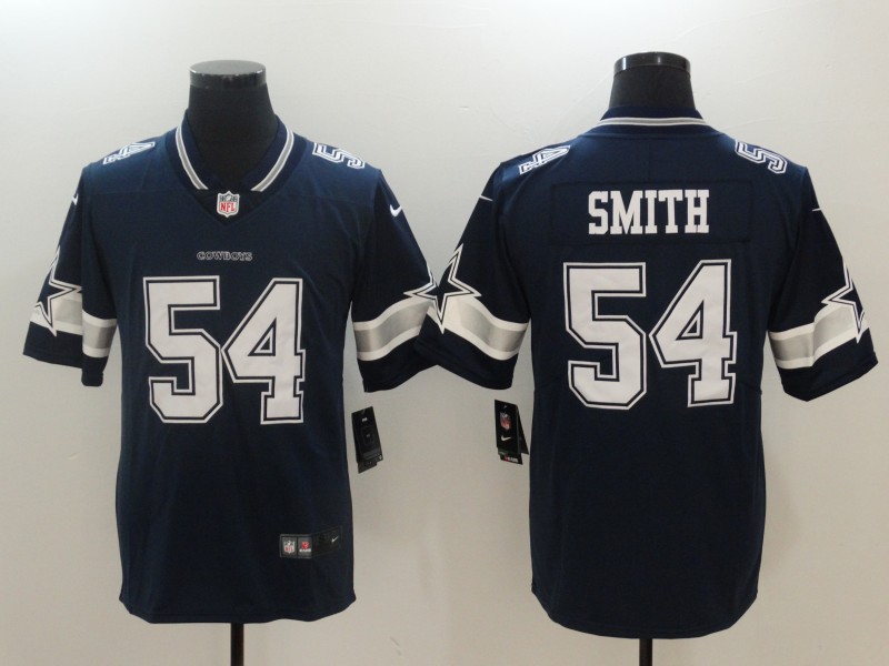 Mens Dallas Cowboys #54 Smith Blue Color Rush Limited Jersey