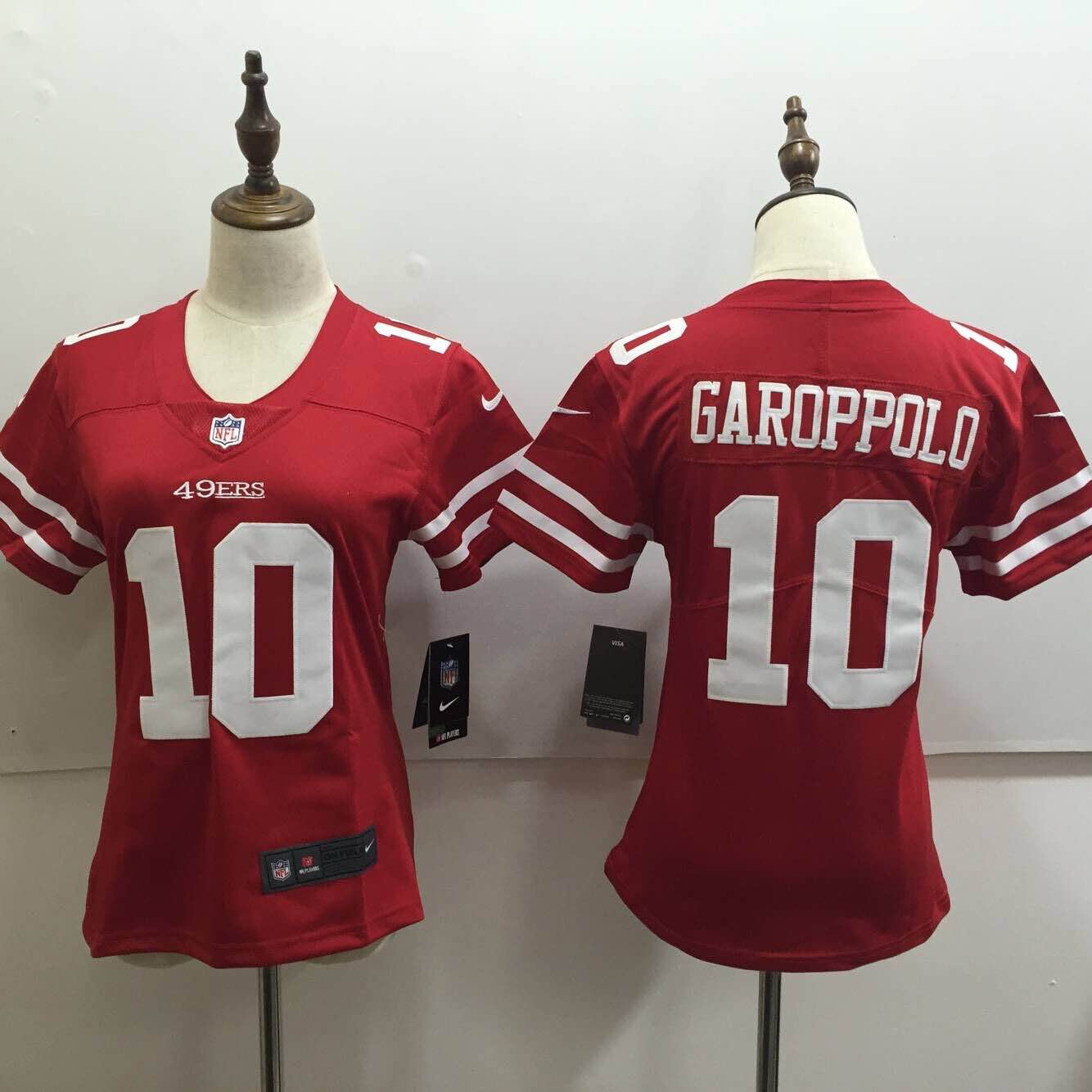 Womens San Francisco 49ers #10 Garoppolo Red Vapor Limited Jersey