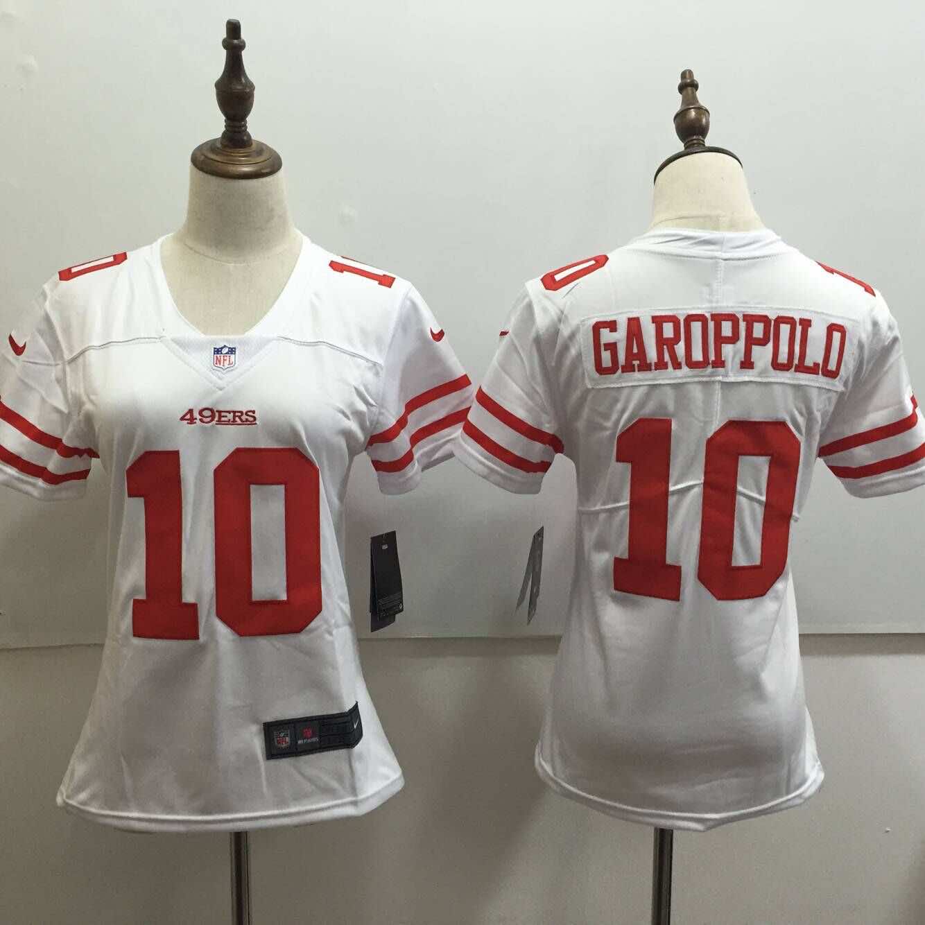 Womens San Francisco 49ers #10 Garoppolo White Vapor Limited Jersey