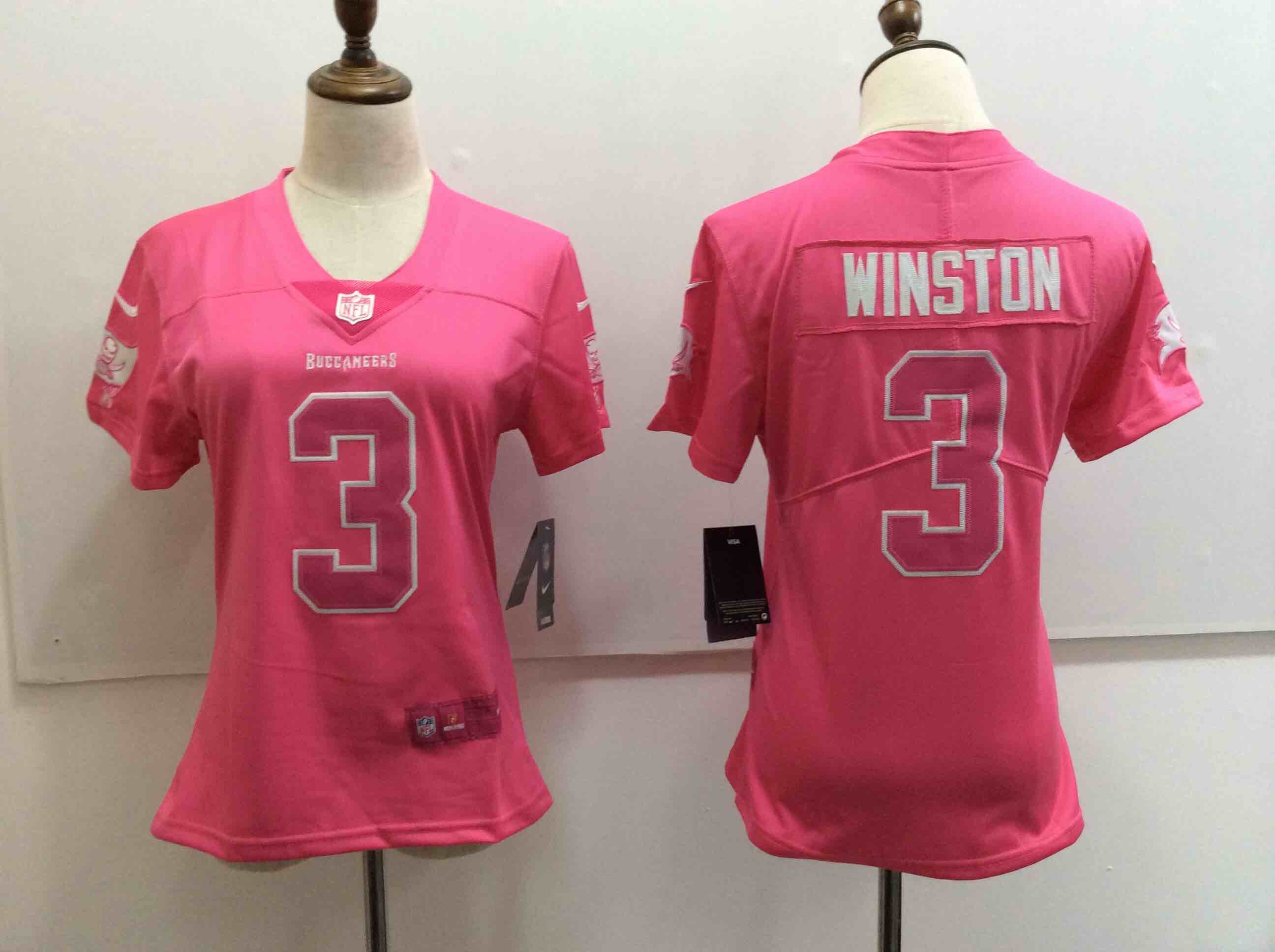 Womens Nike Tampa Bay Buccaneers #3 Winston Pink Vapor Limited Jersey