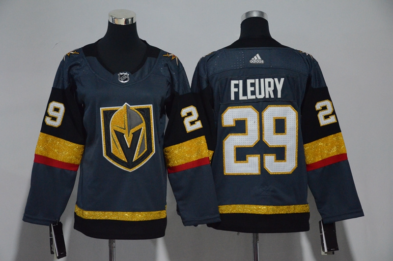 Kids Vegas Golden Knights #29 Fleury Grey Hockey Jersey