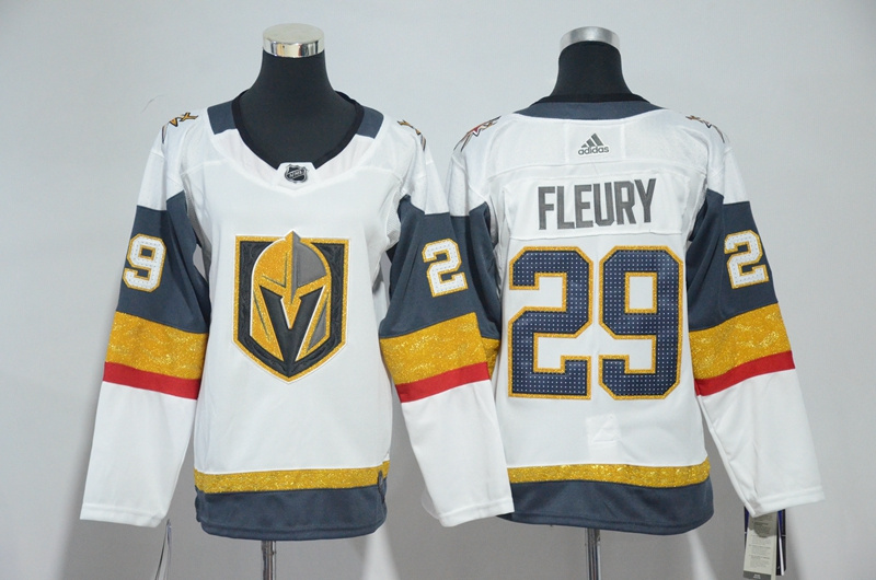 Kids Vegas Golden Knights #29 Fleury White Hockey Jersey