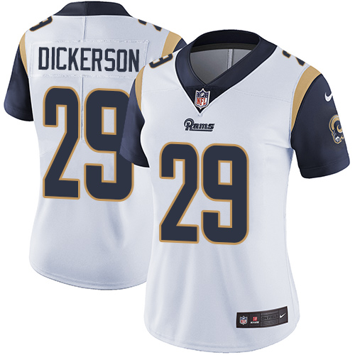 Womens NFL Los Angeles Rams #29 Dickerson White Vapor Limited Jersey