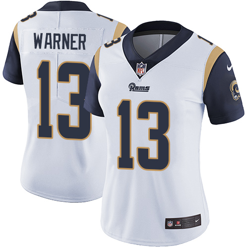 Womens NFL Los Angeles Rams #13 Warner White Vapor Limited Jersey