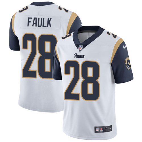 NFL Los Angeles Rams #28 Faulk White Vapor Limited Jersey