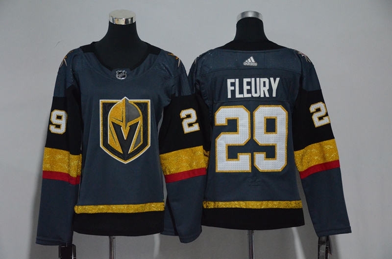 Womens Vegas Golden Knights #29 Fleury Grey Hockey Jersey