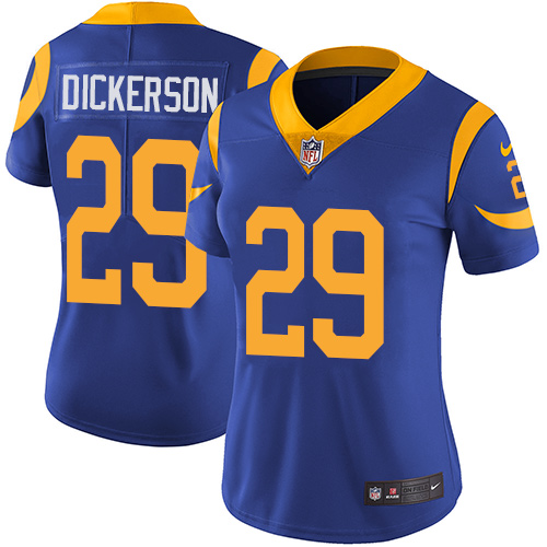 Womens NFL Los Angeles Rams #29 Dickerson Blue Vapor Limited Jersey