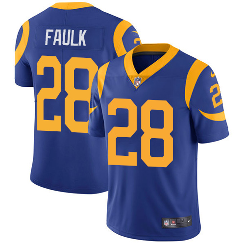 NFL Los Angeles Rams #28 Faulk Blue Vapor Limited Jersey