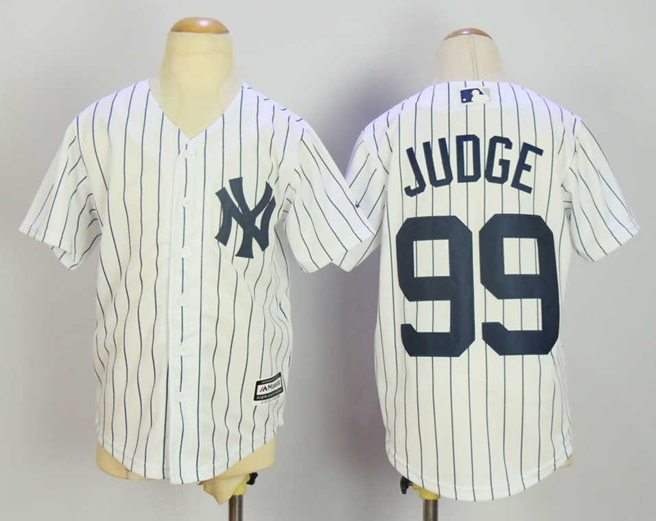 Kids New York Yankees #99 Aaron Judge White MLB Jersey