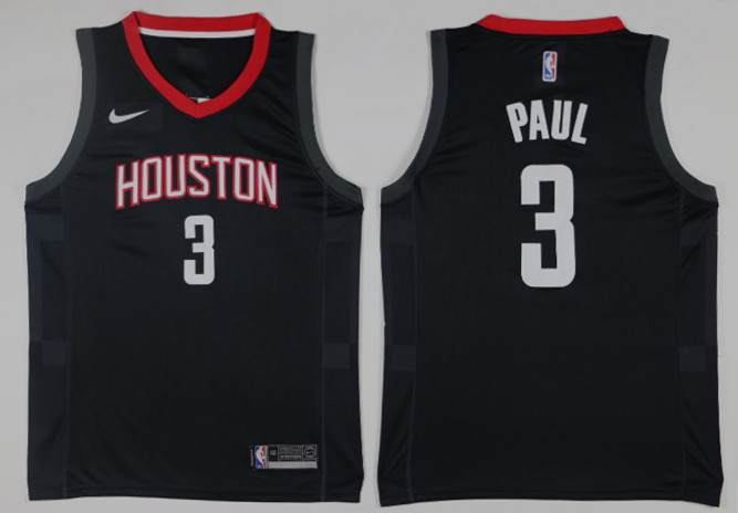 Nike NBA Houston Rockets #3 Paul Black Jersey