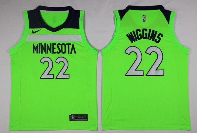 Nike NBA Minnesota Timberwolves #22 Wiggins Green Jersey