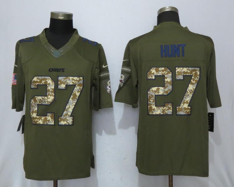New Nike Kansas City Chiefs 27 Hunt Salute To Service Limited Jersey  