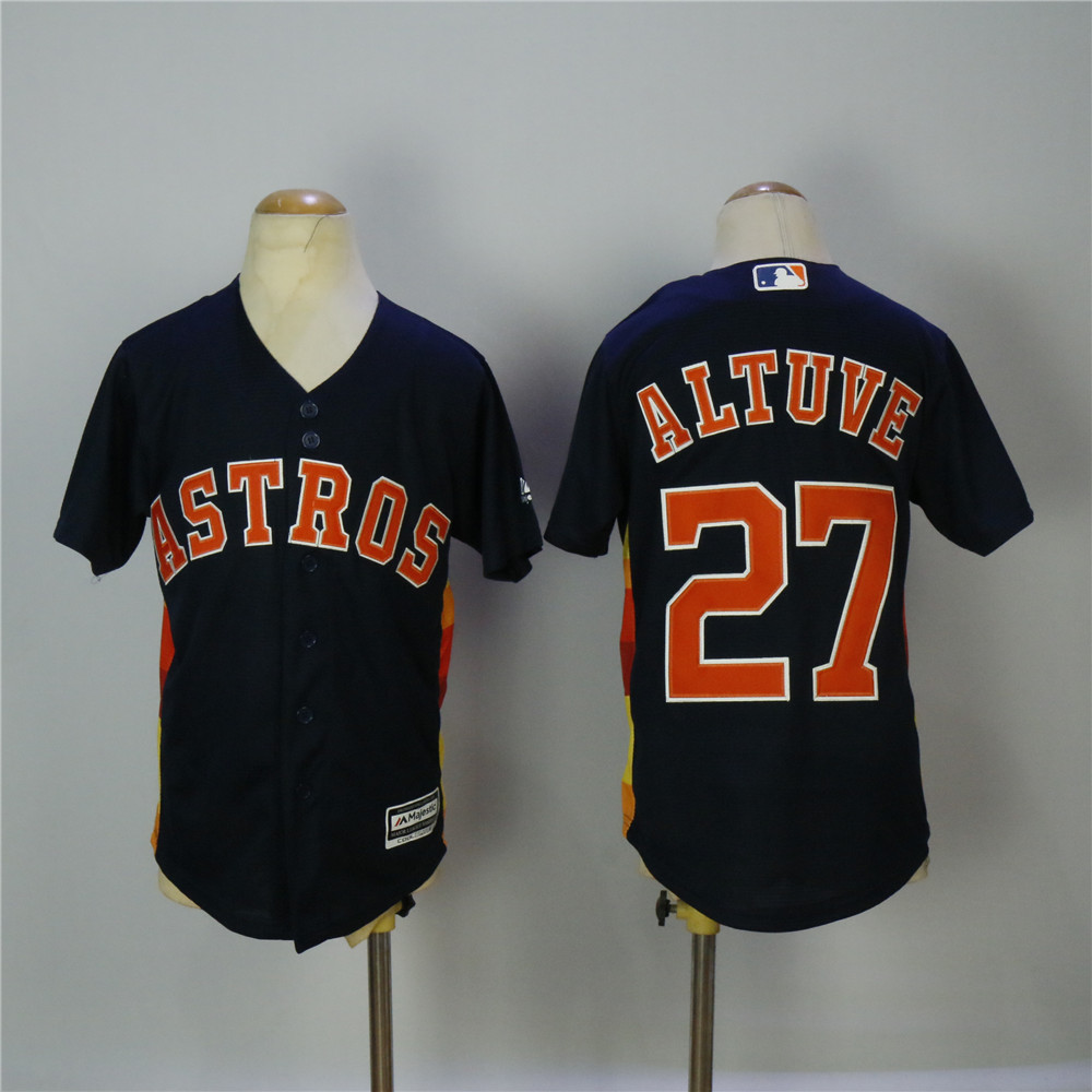 Kids MLB Houston Astros #27 Altuve D.Blue New Jersey