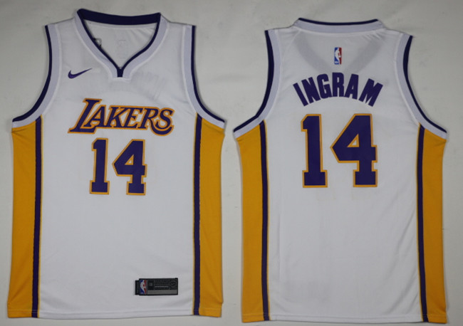 Nike NBA Los Angeles Lakers #14 Ingram White Jersey