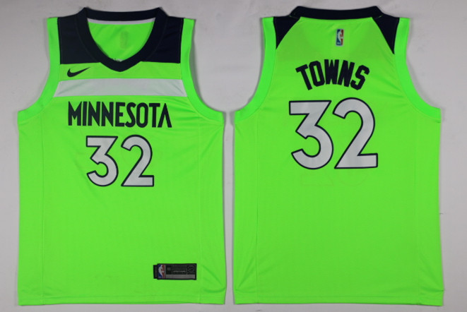 Nike NBA Minnesota Timberwolves #32 Towns Green Jersey