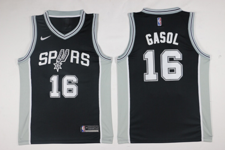 Nike NBA San Antonio Spurs #16 Gasol Black Jersey