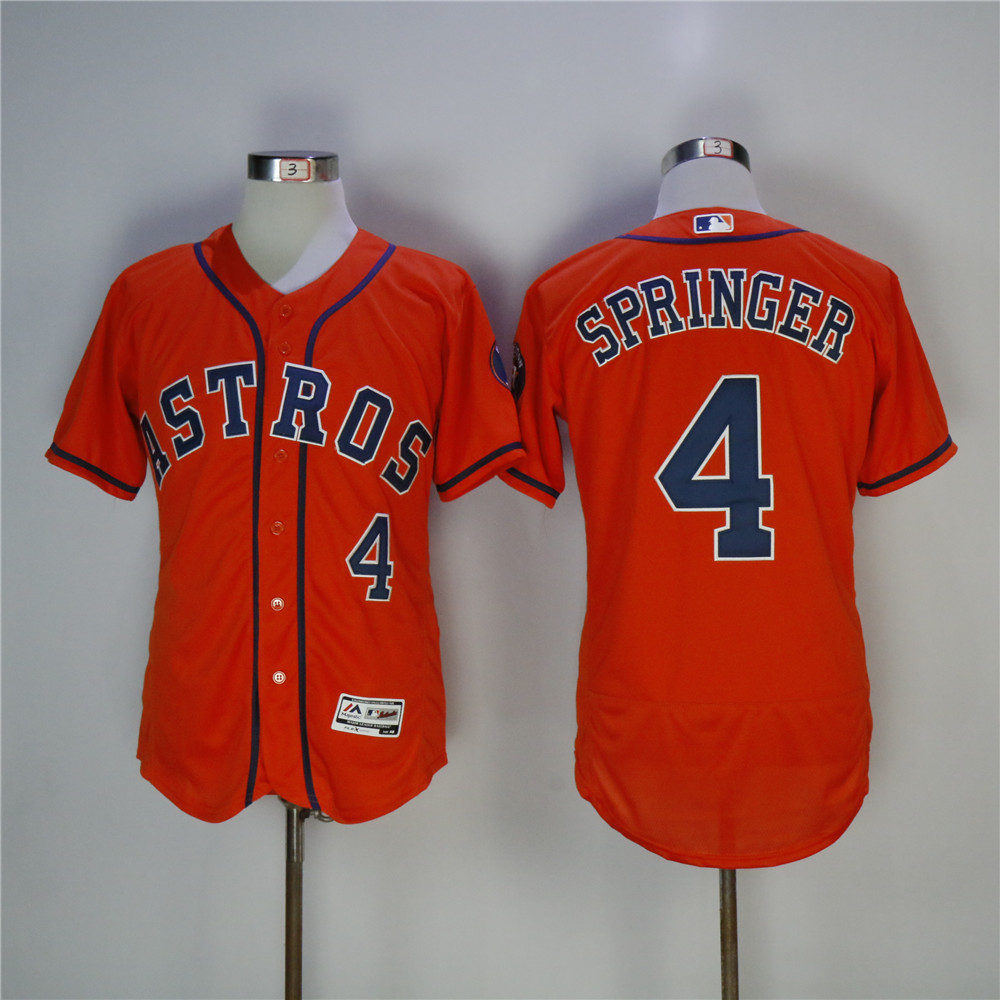 MLB Houston Astros #4 Springer Orange New Jersey