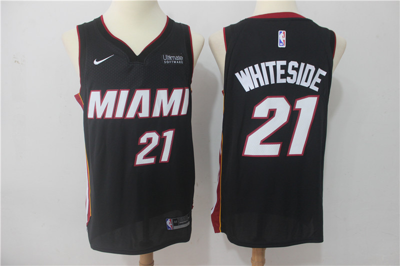 Nike NBA Miami Heat #21 Whiteside Black Jersey