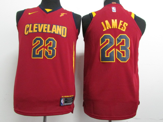 Kids NBA Cleveland Cavaliers #23 James Red Jersey