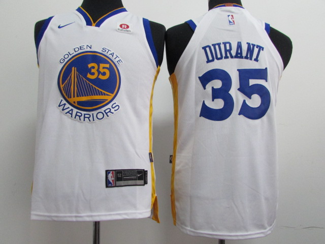 Kids NBA Golden State Warriors #35 Durant Curry White Jersey
