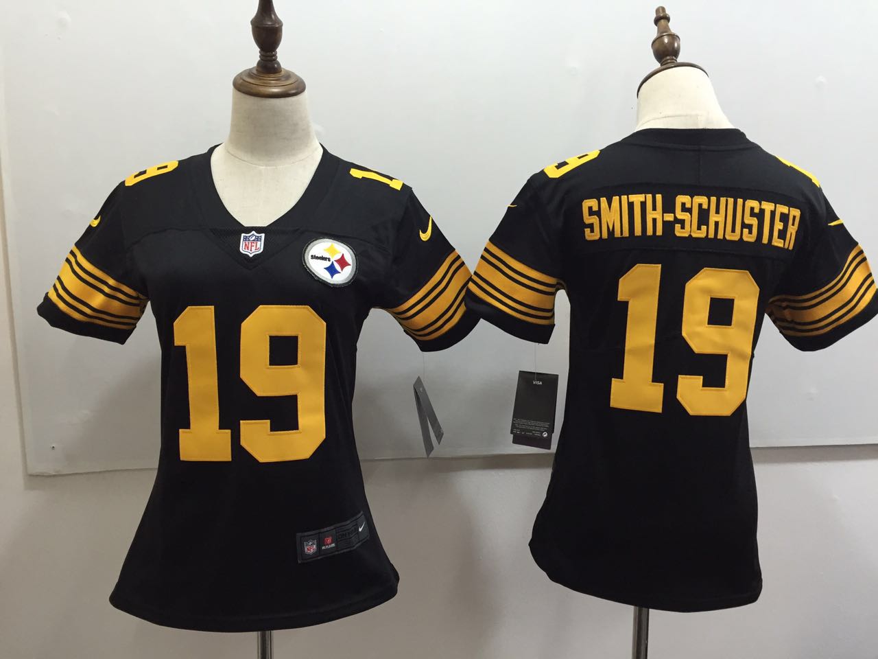 Womens Pittsburgh Steelers #19 Smith-Schuster Black Jersey