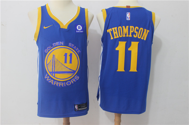 Nike NBA Golden State Warriors #11 Thompson Blue Jersey