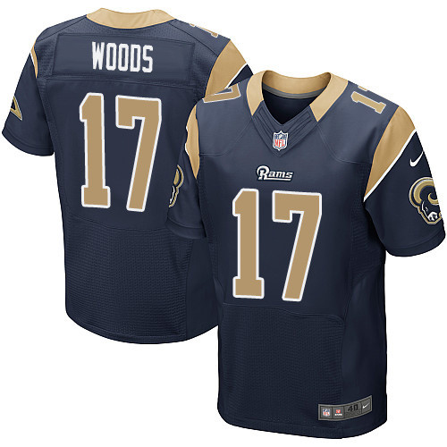 NFL Los Angeles Rams #17 Woods Elite Blue Jersey