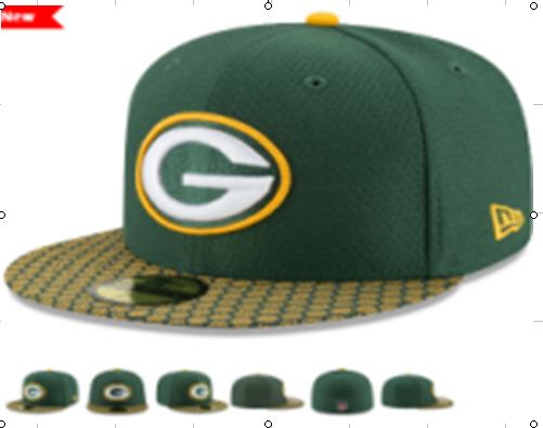 NFL Green Bay Packers Green Fitted Hats--LX
