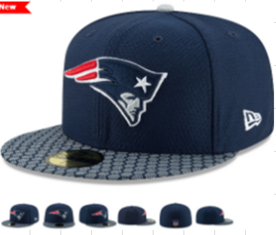 NFL New England Patriots Blue Fitted Hats--LX