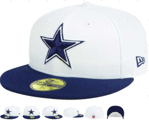 NFL Dallas Cowboys White Fitted Hats--LX