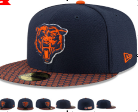 NFL Chicago Bears Blue Fitted Hats--LX