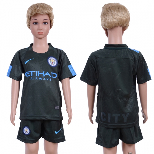2017 Soccer Club Manchester City Away Kids Jersey