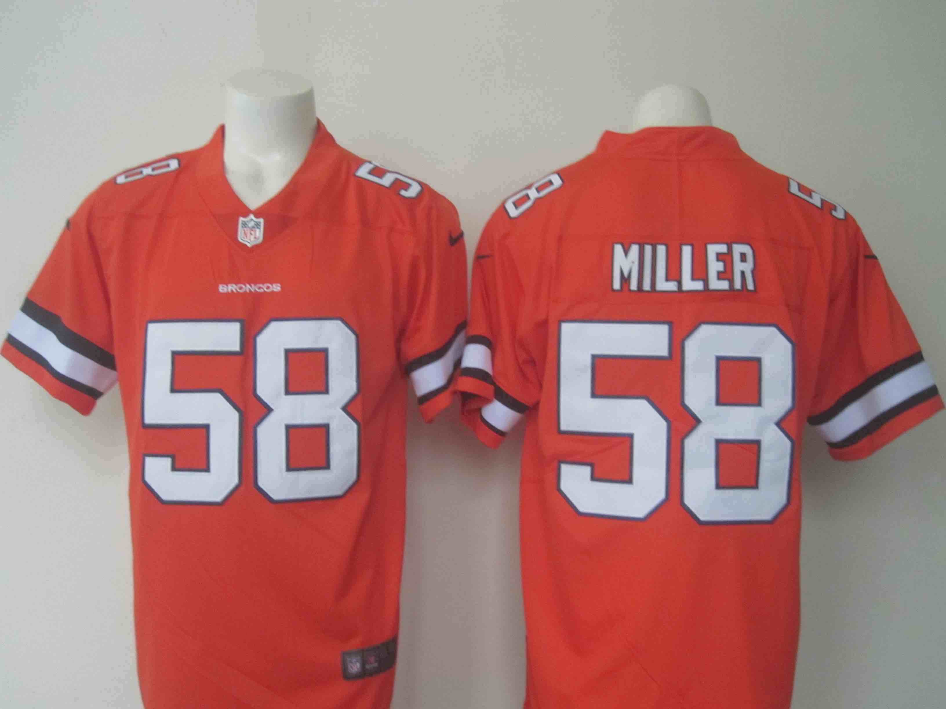 NFL Denver Broncos #58 Miller Orange Vapor Limited Jersey