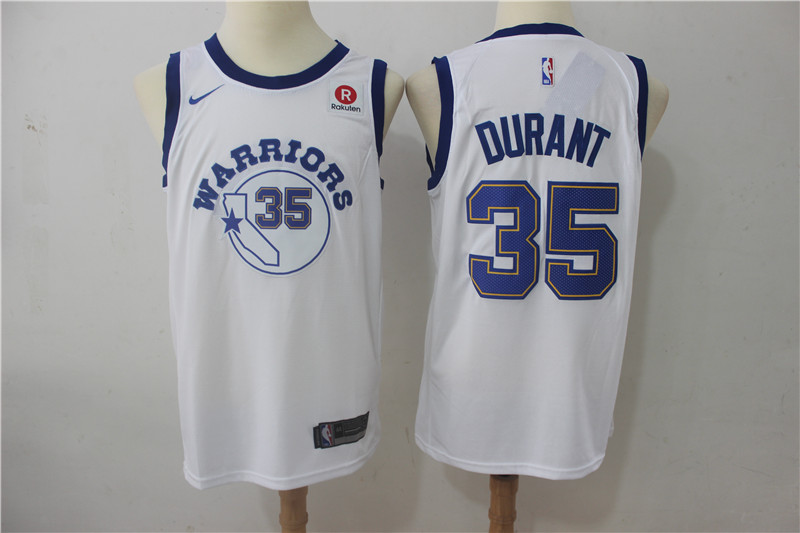Nike NBA Golden State Warriors #35 Durant White Game Jersey