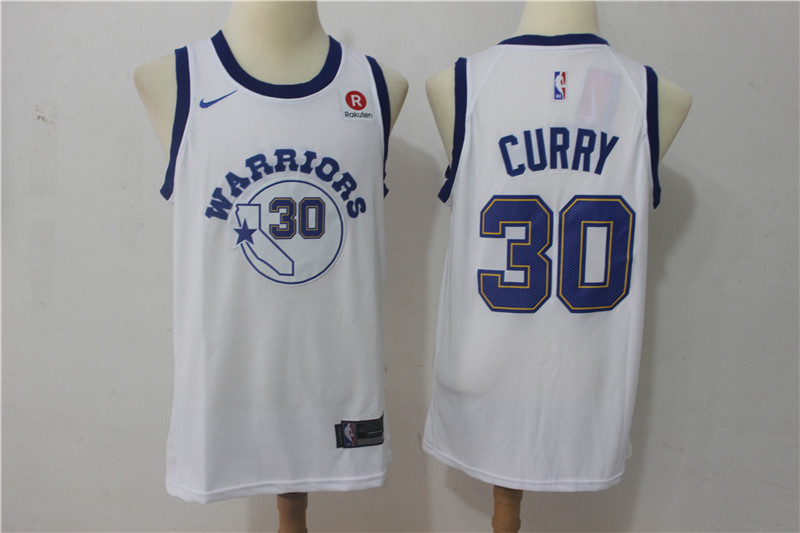 Nike NBA Golden State Warriors #30 Curry White Game Jersey