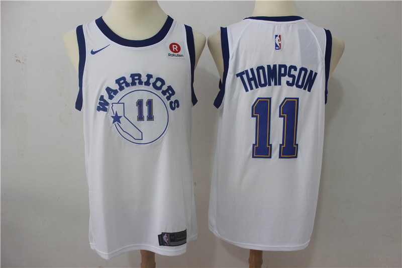 Nike NBA Golden State Warriors #11 Thompson White Game Jersey