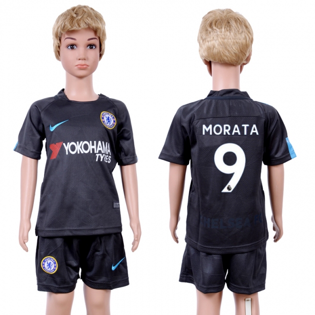 2017 Soccer Club Chelsea #9 Morata Away Kids Jersey