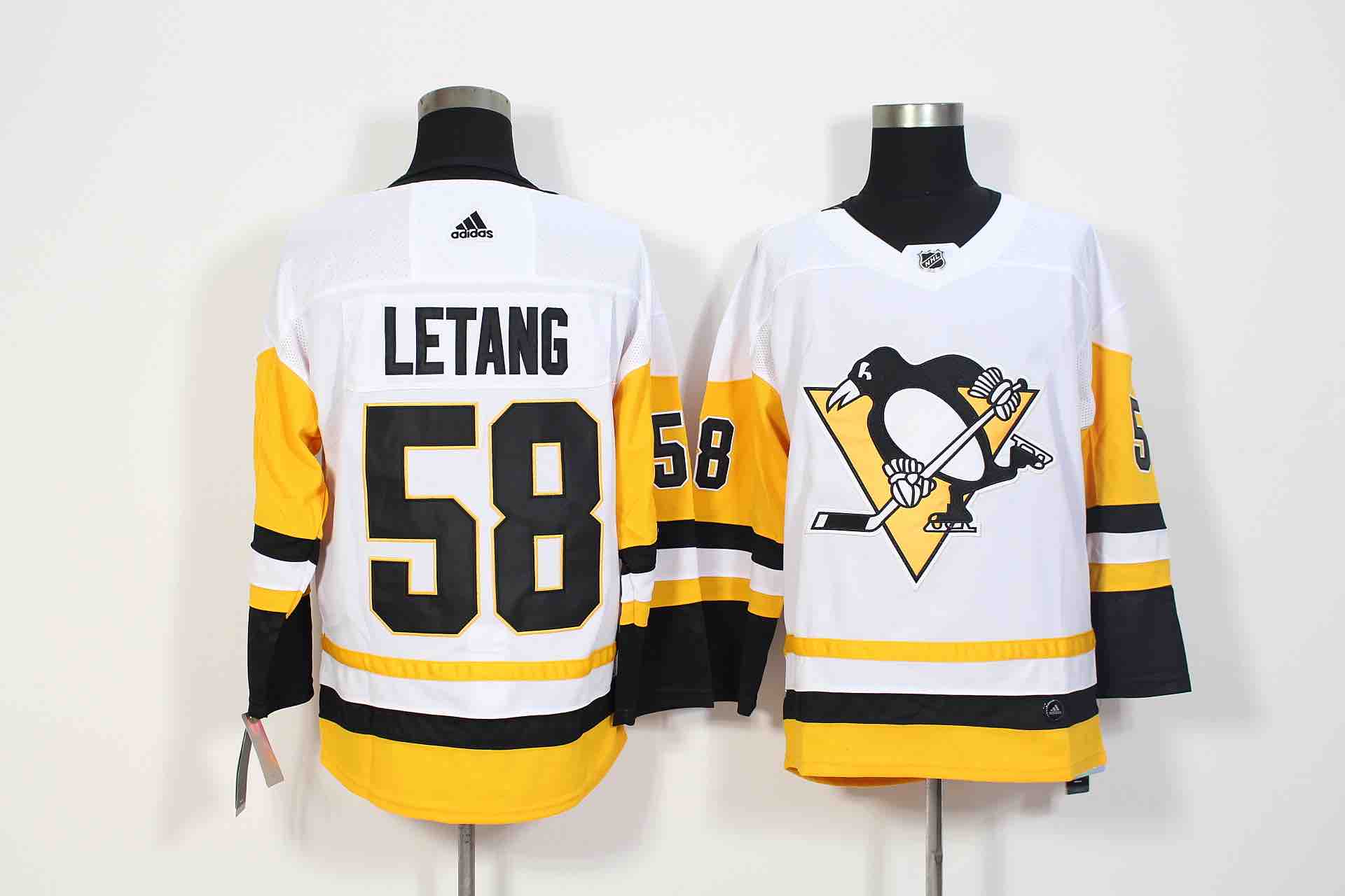 Adidas NHL Pittsburgh Penguins #58 Letang White Jersey