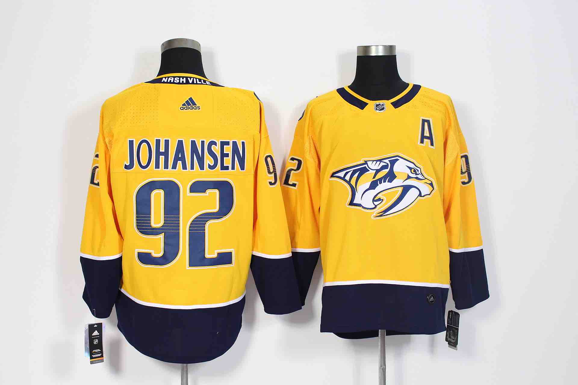 Adidas NHL Nashville Predators #92 Johansen Yellow Jersey