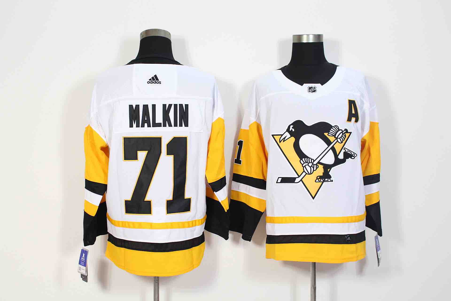 Adidas NHL Pittsburgh Penguins #71 Malkin White Jersey