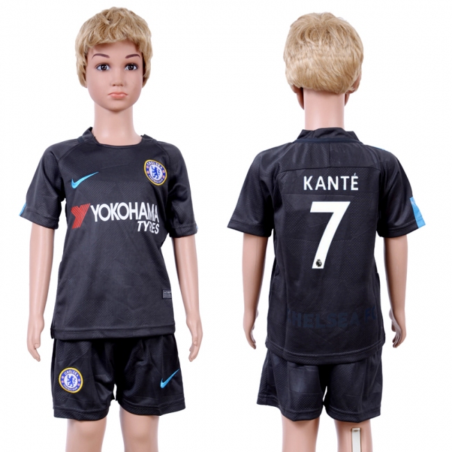 2017 Soccer Club Chelsea #7 Kante Away Kids Jersey
