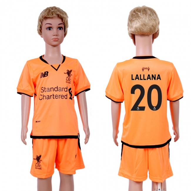 2017 Soccer Club Liverpool #20 Lallana Away Kids Jersey