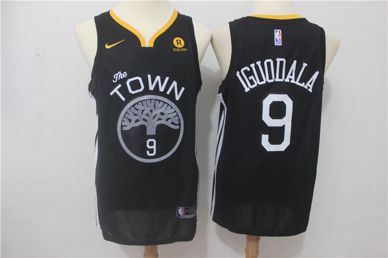 Nike NBA Golden State Warriors #9 Iguodala Black Game Jersey
