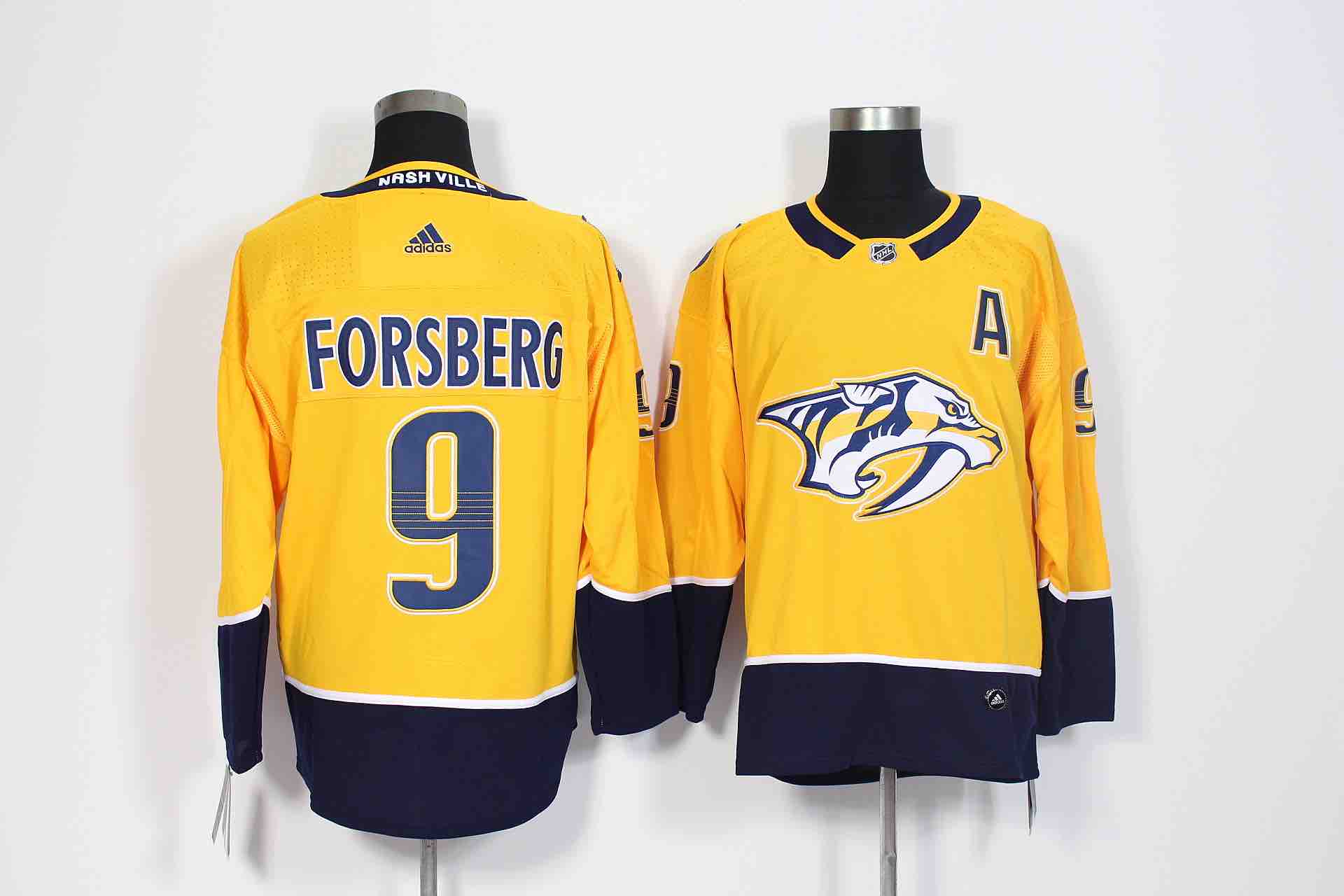 Adidas NHL Nashville Predators #9 Forsberg Yellow Jersey