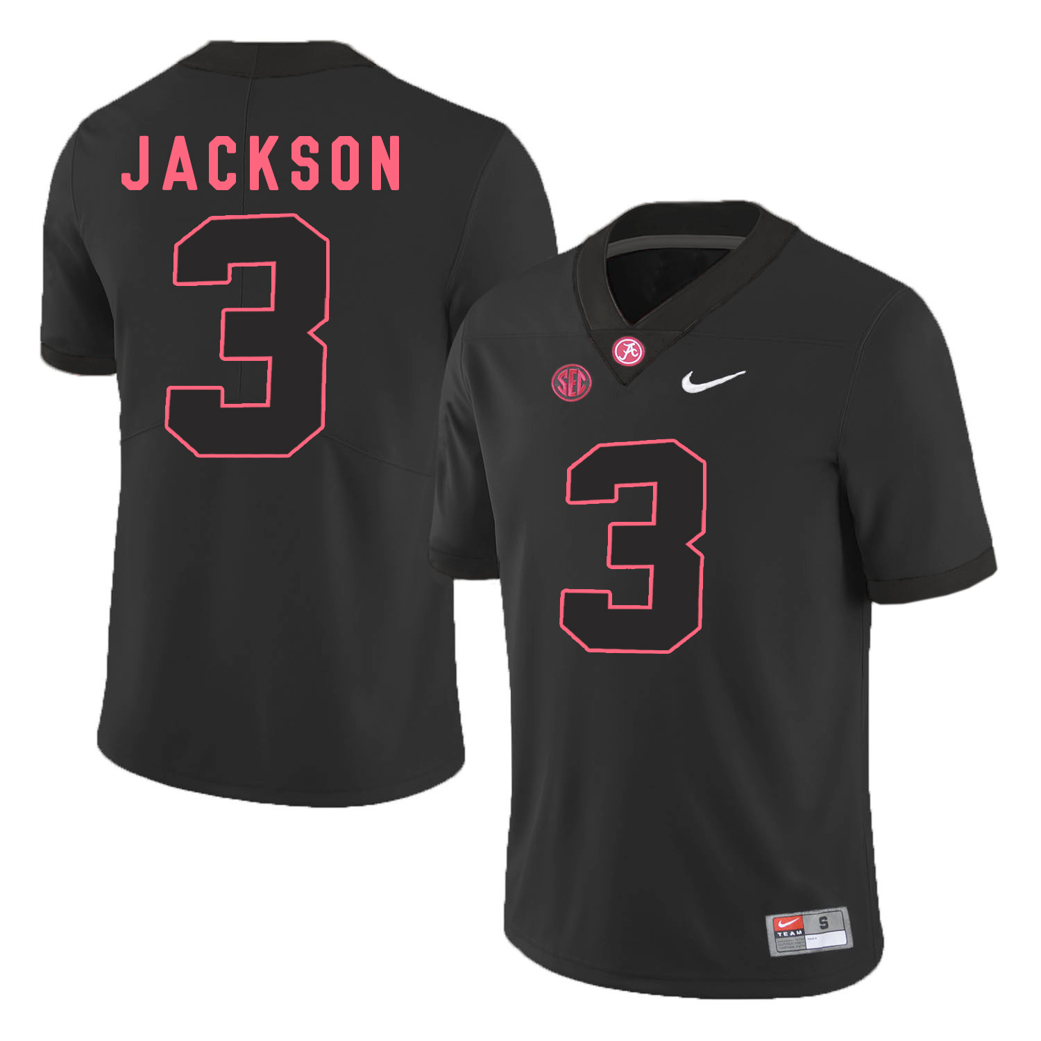 NCAA Alabama Crimson Tide #3 Jackson Black Shawdow Football Jersey