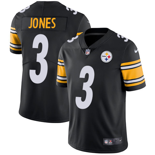 NFL Pittsburgh Steelers #3 Jones Black Vapor Limited Jersey