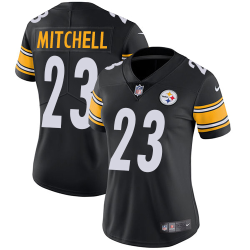 Womens NFL Pittsburgh Steelers #23 Mitchell Black Vapor Limited Jersey