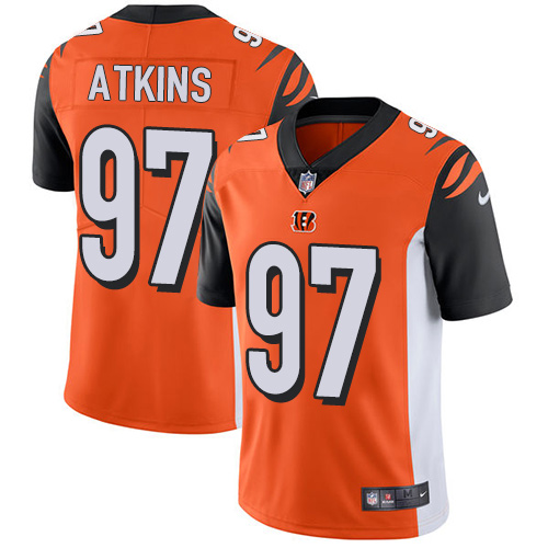 NFL Cincinnati Bengals #97 Atkins Orange Vapor Limited Jersey